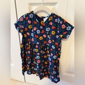 Hanna Andersson Navy Dress with Colorful Floral Design